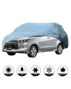 Allextreme TC7001 Car Body Cover for Toyota Innova Crysta Custom Fit Dust UV Heat Resistant for Indoor Outdoor SUV Protection (Grey Without Mirror)