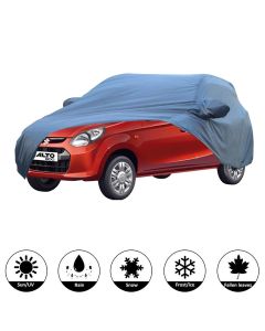 Allextreme A7006 Car Body Cover Compatible with Maruti Suzuki Alto Custom Fit Dustproof UV Heat Resistant Indoor Outdoor Body Protection (Blue with Mirror)