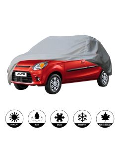 Allextreme A7002 Car Body Cover Compatible with Maruti Suzuki Alto Custom Fit Dustproof UV Heat Resistant Indoor Outdoor Body Protection (Silver Without mirrorr)