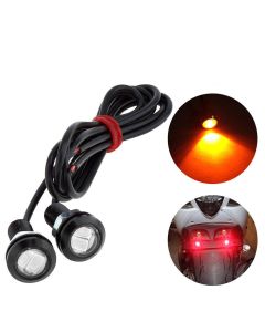 AllExtreme EXDRLFL 18mm Eagle Eye Red DRL LED Light License Plate Tail Reverse Lamp for Cars & Motorcycles (9W, 2 Pcs)