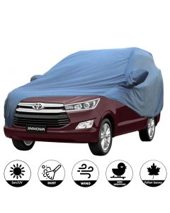 Allextreme IOY5001 Car Body Cover Compatible with Innova Old Custom Fit Dustproof UV Heat Resistant Indoor Outdoor Body Protection (Blue with Mirror)