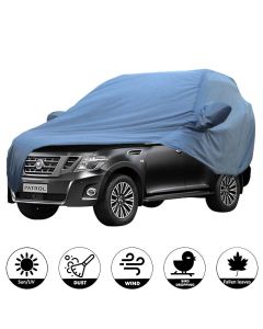 Allextreme NPY5001 Car Body Cover Compatible with Nissan Petrol Custom Fit Dustproof UV Heat Resistant Indoor Outdoor Body Protection (Blue with Mirror)