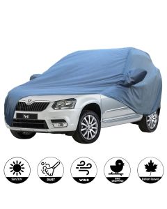 Allextreme SYY5001 Car Body Cover Compatible with Skoda Yeti Custom Fit Dustproof UV Heat Resistant Indoor Outdoor Body Protection (Blue with Mirror)
