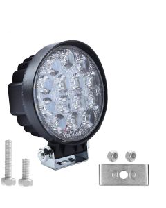 AllExtreme EX14HW1 14 LED Round Fog Light Heavy Duty Off Road Driving CREE LED Work Light for All Bikes and Cars (42W, White Light, 1 PC)