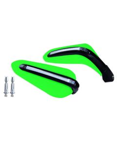 AllExtreme EXHB22G 7/8" 22mm Motorcycle Hand Guard with LED Light Universal Bike Handle Protector Shield Handlebar Protection Gear (Green)