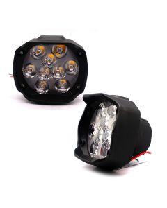 AllExtreme EX9FWO2 Imported 9 LED Fog Light Spot Beam Waterproof Pod Driving Work Lamp for Motorcycle Bike Car and SUV (15W, 2 PCs)
