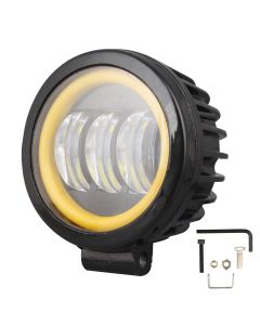 AllExtreme EXF3FY1 3 LED Headlight Lamp Universal Waterproof Off Road Driving CREE LED Fog Light with Mounting Brackets for Bike, Jeep and Cars (30W, Yellow, Pack of 1)