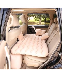 AllExtreme A2 Multifunctional Inflatable Car Bed Mattress Universal Car Back Seat Travel Air Inflation with Two Air Pillows, Car Air Pump and Repair Kit (Beige)