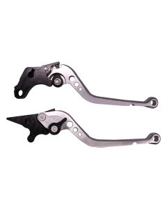 Allextreme AX-LEV64 Clutch Brake Lever Heavy Duty 6 Positions Adjustment for Triumph Tiger (Silver, 2 Pcs)