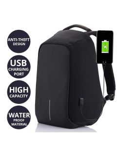 AllExtreme 2nd Generation Anti Theft Backpack Water Resistant Oxford Fabric 15 Liters Black Office Laptop Bag