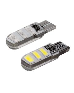Allextreme EXT10W2 3W T10 LED Parking Light 6 SMD Universal Multipurpose Super Bright Interior License Plate Dome Indicator Lamp Bulb for Car and Motorcycle (White, 2 PCS)