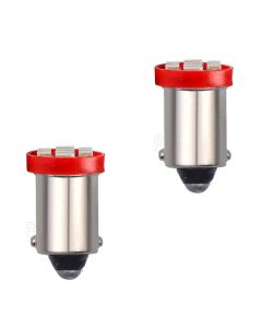 Allextreme EXBA9SR3 BA9S LED Parking Light Super Bright Car Interior License Plate Wedge Dome Trunk Dashboard Bulb for Car Bike and Motorcycle (2W, Red, 2 PCS)