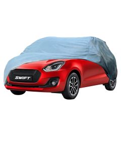Allextreme SF7001 Car Body Cover Compatible with Maruti Suzuki Swift Custom Fit Dustproof UV Heat Resistant Indoor Outdoor Body Protection (Grey Without Mirror)