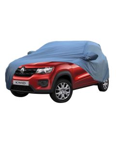 Allextreme RK7006 Car Body Cover Compatible with Renault KWID Custom Fit Dustproof UV Heat Resistant Indoor Outdoor Body Protection (Blue with Mirror)