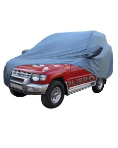 Allextreme MPY5001 Car Body Cover Compatible with Mitsubishi Pajero old Custom Fit Dustproof UV Heat Resistant Indoor Outdoor Body Protection (Blue with Mirror)