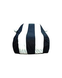 Allextreme MPY5005 Car Body Cover Compatible with Mitsubishi Pajero old Custom Fit Dustproof UV Heat Resistant Indoor Outdoor Body Protection (Navy Blue & White with Mirror)