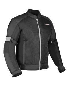Allextreme TRIPPER Bike Riding Jacket Windproof Biker Mesh Fabric Armour Back Elbows Shoulders Protection Racer Motorcycle Gear Protector for Men (L, Grey & Black)