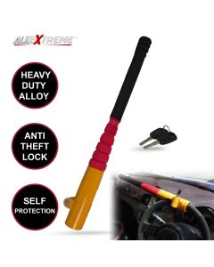 AllExtreme EXBBSLY Heavy Duty Baseball Bat Style Car Steering Wheel Lock Anti-Theft Security Self Protection Lock with Keys for All Cars, SUVs and Trucks