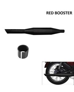 AllExtreme EX082 Royal Enfield Red Rooster Silencer with Glasswool Compatible for BS3 and BS4 Model Royal Enfield Bullet 350cc and 500cc (Full Black)