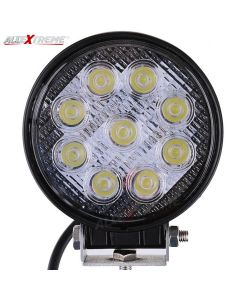 AllExtreme EX4RNF1 9 LED Round Fog Light 4 Inch Waterproof Flood Lamp with Mounting Brackets for Motorcycle and Cars (27W, White Light, 1 PC)