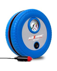 AllExtreme AE-CQ8002 Hi Power Tyre Inflator with Analog Tyre Pressure Gauge Cigratte Lighter Plug Tire Air Compressor for Auto Car Motorcycle (75 PSI, 6 Months Warranty)