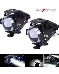 AllExtreme EXU5FW2 U5 CREE LED Driving Fog Light Fog in Aluminum Body with Mounting Brackets for All Motorcycles, ATV and Bikes and Cars (10W, White Light, 2 PCS)