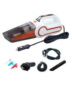AllExtreme AE-Q8801D 4 in 1 Multifunctional Portable Handheld Car Vacuum Cleaner with Analog Tyre Inflator, LED Light and 4.5M Car Cigarette Lighter Power Cord (4000Pa, 120W, 6 Months Warranty)