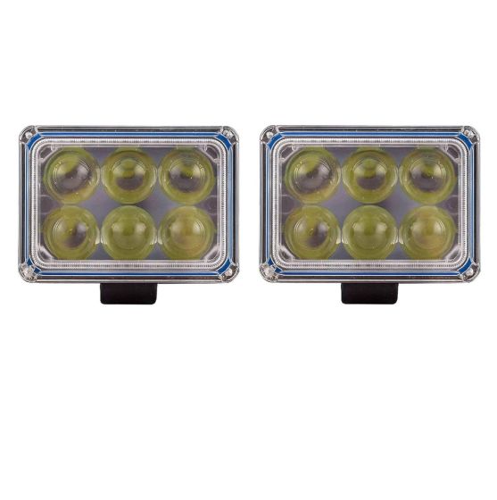Allextreme EX6FO2P 6 LED Fog Light Bar Waterproof High Beam Off Road Driving Work Lamp for Motorcycle and Cars (18W, White Light, 2 PCS)