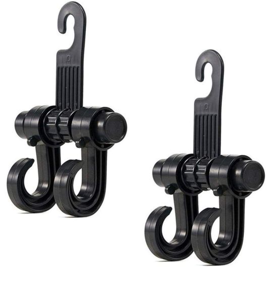 AllExtreme EXCSHB2 Car Seat Back Hook Headrest Hanger Clip Holder forBag Purse Cloth & Grocery (2 Hook)