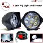 Allextreme EXG3FWS Imported 6 LED Fog Light White Light Waterproof Mirror Mount Driving Work Lamp for Motorcycles and Cars (10W, 2 PCS, 6 Months Warranty)