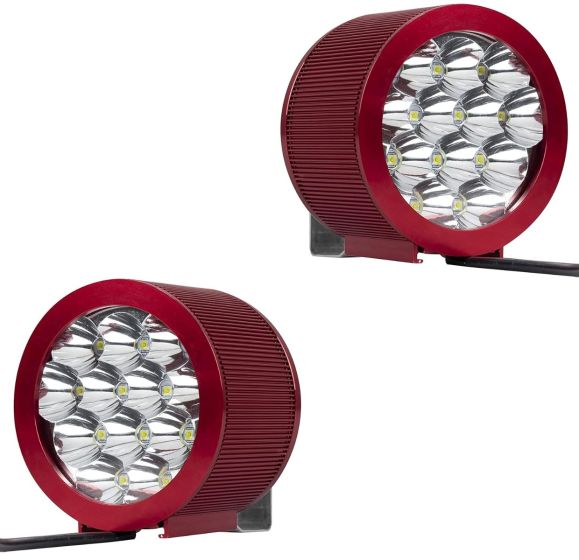Allextreme EX12FH2 12 LED Fog Light with Attached High Decibel Loud Sound Horn for Motorcycle and Cars (Random Colors, 2 PCS)