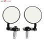 AllExtreme EXBSMB2 Universal Foldable Round Bar End Side Rear View Convex Mirrors for Motorcycles & Bikes (Black, 2 PCS)