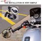 AllExtreme EXBSMB2 Universal Foldable Round Bar End Side Rear View Convex Mirrors for Motorcycles & Bikes (Black, 2 PCS)