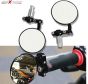 AllExtreme EXBSMB2 Universal Foldable Round Bar End Side Rear View Convex Mirrors for Motorcycles & Bikes (Black, 2 PCS)