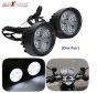 Allextreme EX4FHW2 4 LED Round Fog Light 7/8 Inch Handlebar Mirror Mount Driving Head Lamp with Mounting Brackets for Cars and Motorcycle (12W, White Light, 2 PCS)