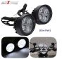 Allextreme EX4FHW2 4 LED, 12W, Round Fog Light 7/8 Inch Handlebar Mirror Mount Driving Head Lamp with Mounting Brackets for Cars and Motorcycle (White Light, 2 PCS)