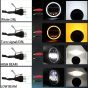 Allextreme EX7WH01 75W Full Ring Round White LED Headlight 7 Inch Hi/Low Beam Angel Eye Lamp Compatible with Bullet/Harley Davidson/Jeep Wrangler (White & Yellow, Pack of 1)