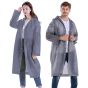 Allextreme EVA Waterproof Unisex Rain Coat Hooded Full Sleeves Outdoor Men, Women, Boys & Girls Rainwear Poncho Raincoat for Camping, Hiking & Travelling (1 Pc, Grey)