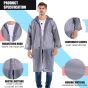 Allextreme EVA Waterproof Unisex Rain Coat Hooded Full Sleeves Outdoor Men, Women, Boys & Girls Rainwear Poncho Raincoat for Camping, Hiking & Travelling (1 Pc, Grey)