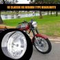 Allextreme EXBH3S1 7 Inch Round Headlight 35W Halogen Bulb H4 with Attached Ring for Classic BS3, BS4 & BS6 350 Bullet Super Champ (Silver, 1 Pc)