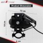 AllExtreme EXU5FB2U5 CREE LED Driving Full Black Fog Light in Aluminum Body with Switch and Mounting Brackets for All Motorcycles and Cars (10W, White Light, 2 PCS)