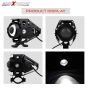 AllExtreme EXU5FB2U5 CREE LED Driving Full Black Fog Light in Aluminum Body with Switch and Mounting Brackets for All Motorcycles and Cars (10W, White Light, 2 PCS)
