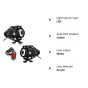AllExtreme EXU5FB2U5 CREE LED Driving Full Black Fog Light in Aluminum Body with Switch and Mounting Brackets for All Motorcycles and Cars (10W, White Light, 2 PCS)