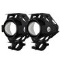 Allextreme EXU5WL2 U5 CREE LED Driving Full Black Fog Light Aluminium Body with Mounting Brackets for All Motorcycles and Cars (20W, White, 2 Pcs)