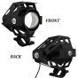 Allextreme EXU5WL2 U5 CREE LED Driving Full Black Fog Light Aluminium Body with Mounting Brackets for All Motorcycles and Cars (20W, White, 2 Pcs)