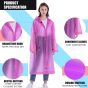 Allextreme EVA Waterproof Unisex Rain Coat Hooded Full Sleeves Outdoor Men, Women, Boys & Girls Rainwear Poncho Raincoat for Camping, Hiking & Travelling (1 Pc, Pink)