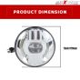 Allextreme EX7IWH2 7 Inch Full Ring Round LED 75W Headlight with High Low Beam Halo Angel Eyes DRL Lamp for Jeep Wrangler Off Road Car and Motorcycle (Pack of 2, Chrome)