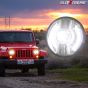 Allextreme EX7IWH2 7 Inch Full Ring Round LED 75W Headlight with High Low Beam Halo Angel Eyes DRL Lamp for Jeep Wrangler Off Road Car and Motorcycle (Pack of 2, Chrome)