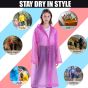 Allextreme EVA Waterproof Unisex Rain Coat Hooded Full Sleeves Outdoor Men, Women, Boys & Girls Rainwear Poncho Raincoat for Camping, Hiking & Travelling (1 Pc, Pink)