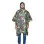 Allextreme Poncho Raincoat Hooded PU Rainwear Foldable Polyester Windbreaker Military Impermeable Jacket for Outdoor Hiking Camping - Army Green